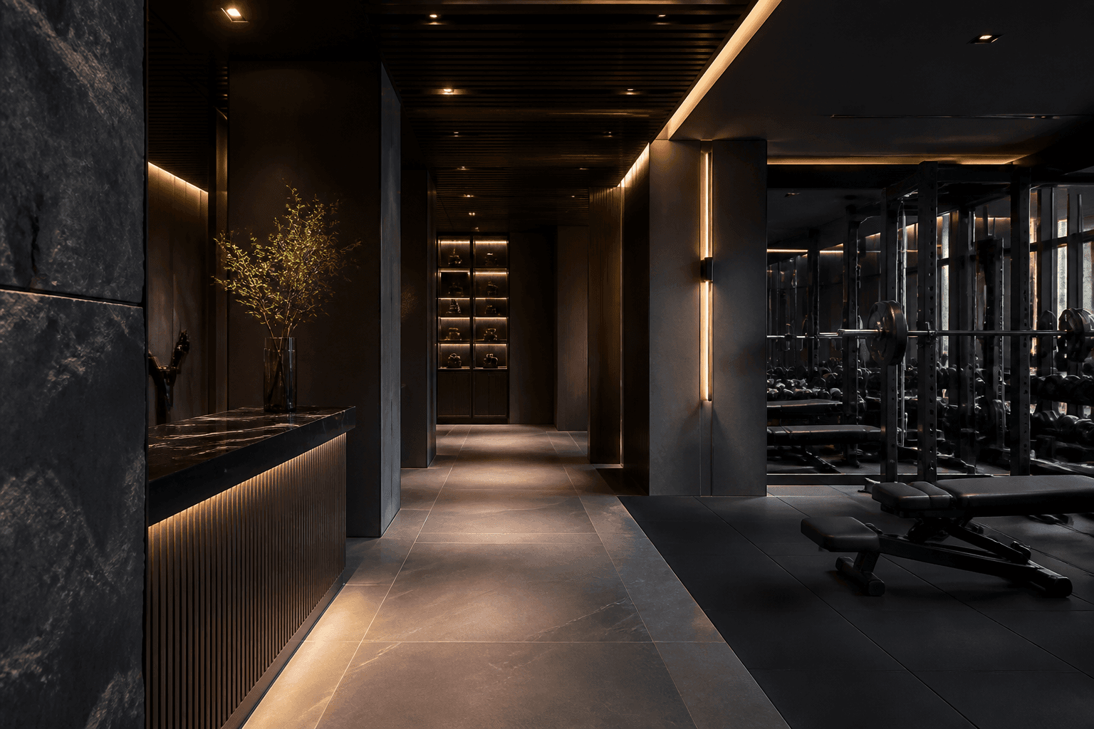 Training equipment and lighting at DON ATHLETICS STUDIO
